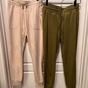 Amazon Women's Track Pants in Cream and Olive